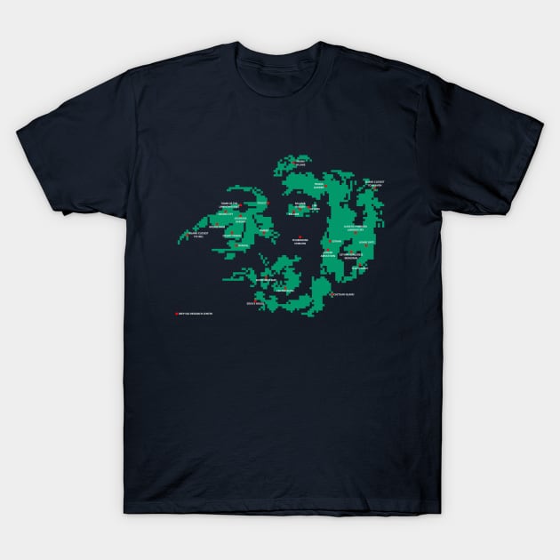 Pixelated Final Fantasy 8 World Map T-Shirt by inotyler